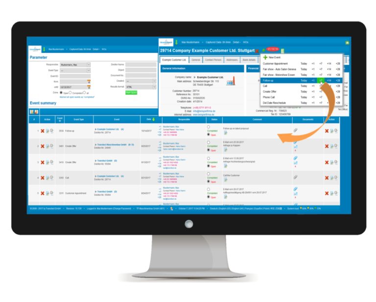 Transfact CRM Event Tracking