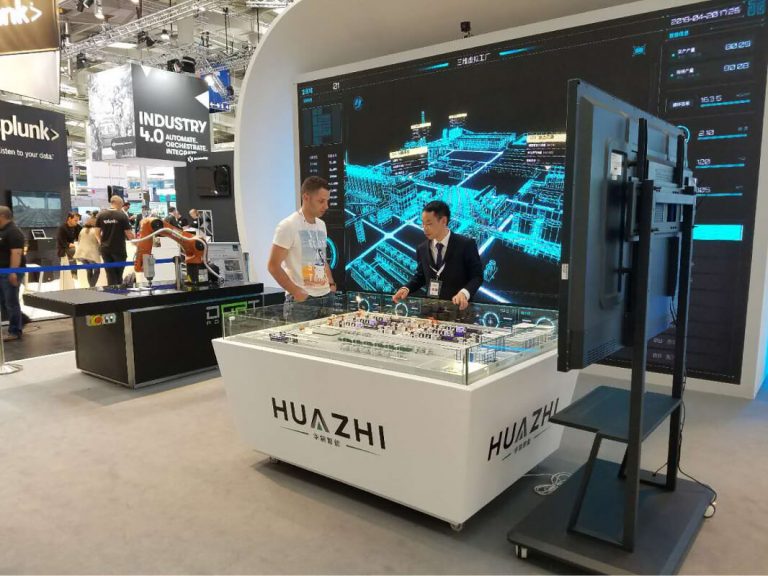 HUAZHI Messestand mit 3D-Firmensimulation