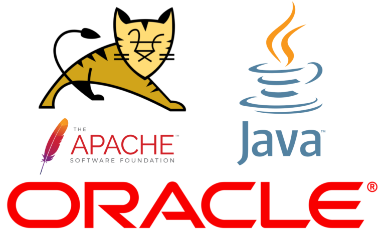 Oracle, Apache Tomcat und Java Logos